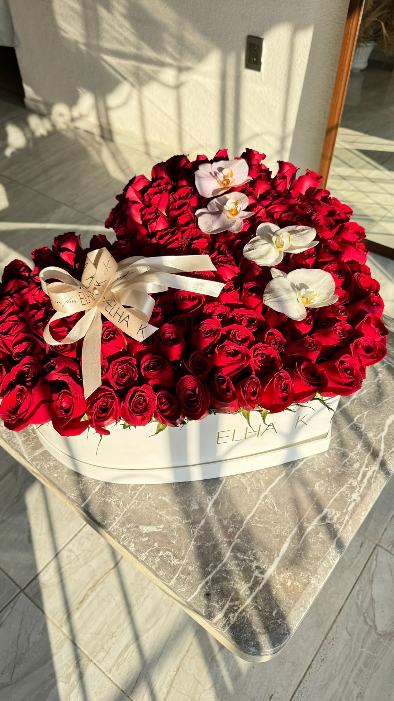 Premium corazon caja de 150 rosas