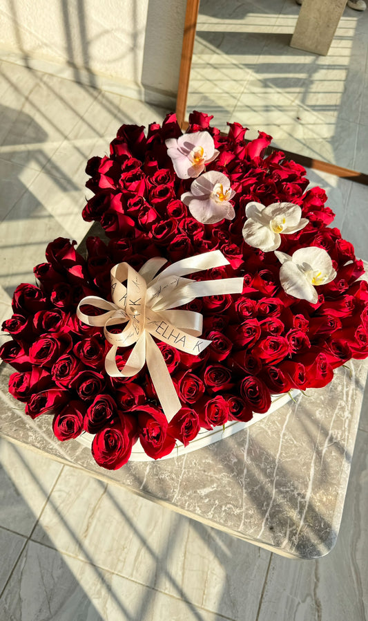Premium corazon caja de 150 rosas